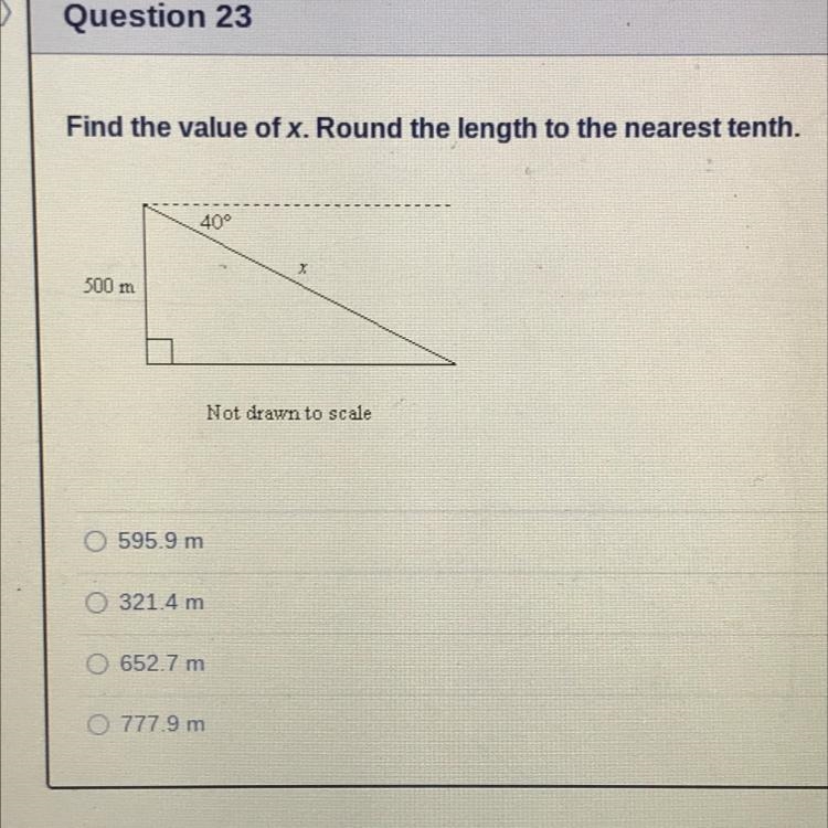 Find the value of x. Round the length to the nearest tenth-example-1