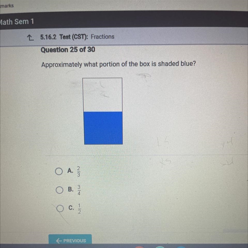 Approximately what portion of the box is shaded blue?-example-1