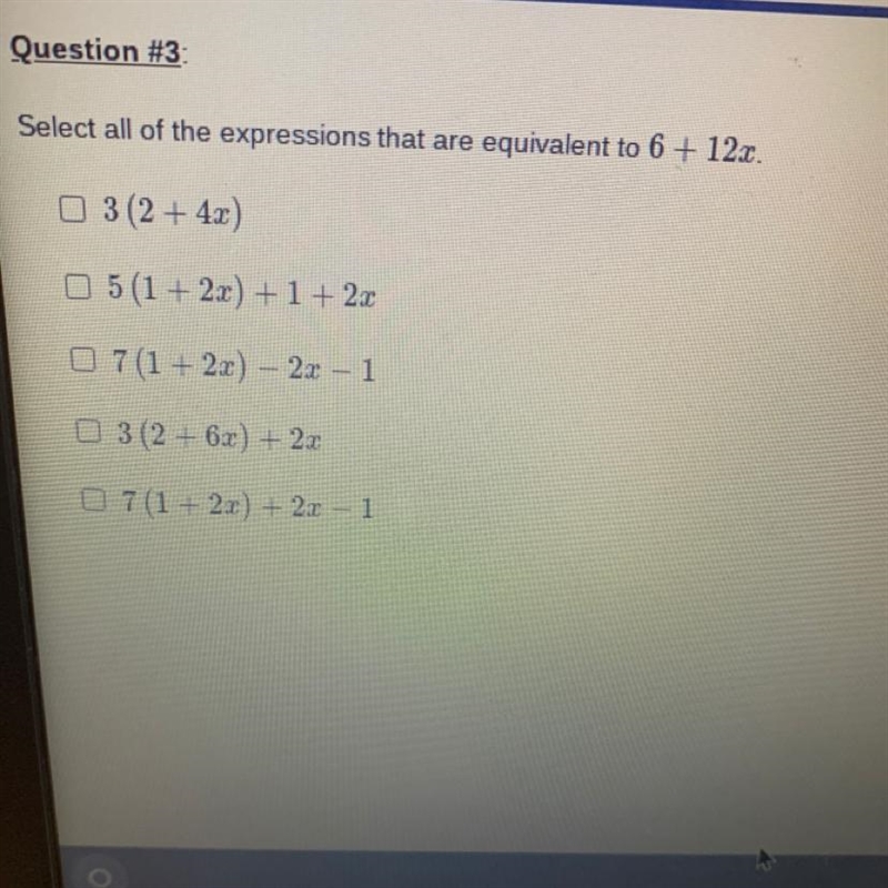 Select all of the expressions that are equivalent to 6+12x-example-1