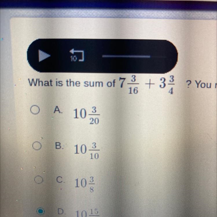 What is the sum of 7 3/16 + 3 3/4-example-1