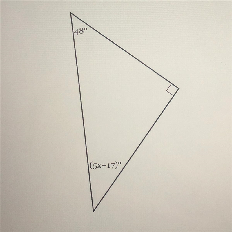 The measures of the angle of a triangle are shown on the figure below. Solve for X-example-1