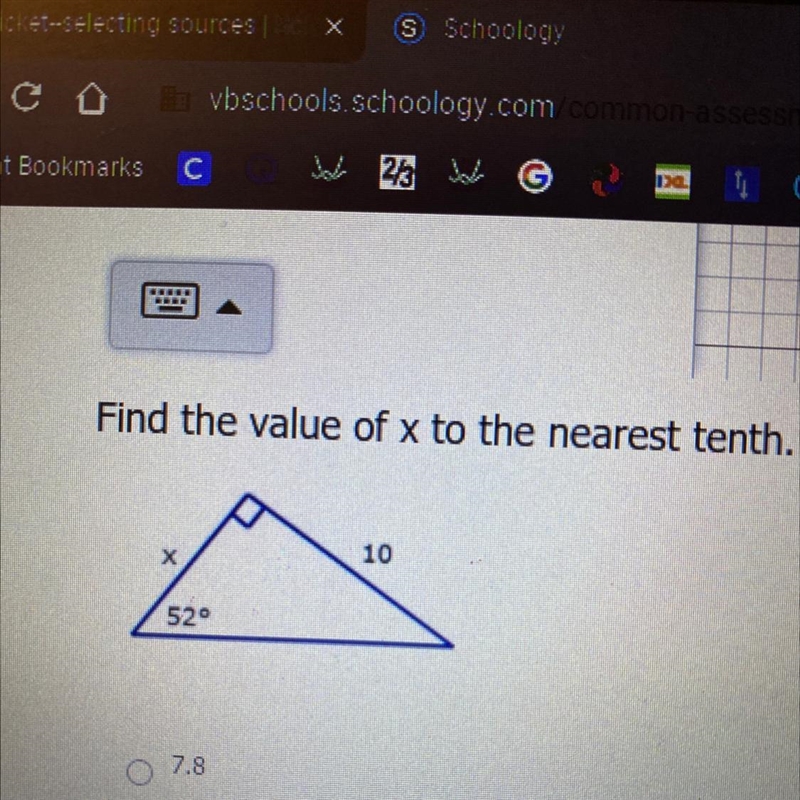 Find the value of x to the nearest tenth. PLEASE HELP ANSWER THIS!!!-example-1