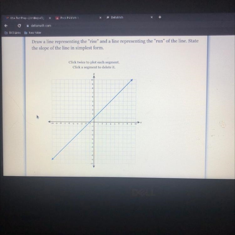 Draw a line representing the "rise" and a line representing the "run-example-1