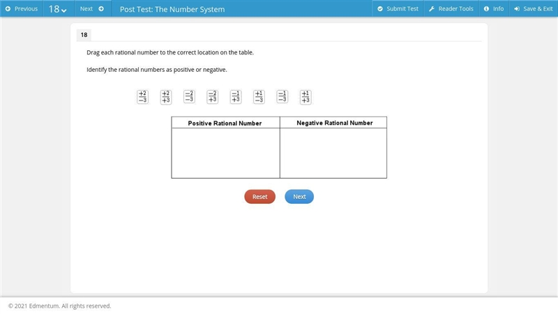 Identify the rational numbers as positive or negative.-example-1