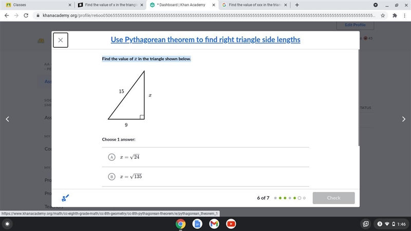 Find the value of x in the triangle shown below. a.x=24 b.x=135 c.x=24 d.x=12-example-1