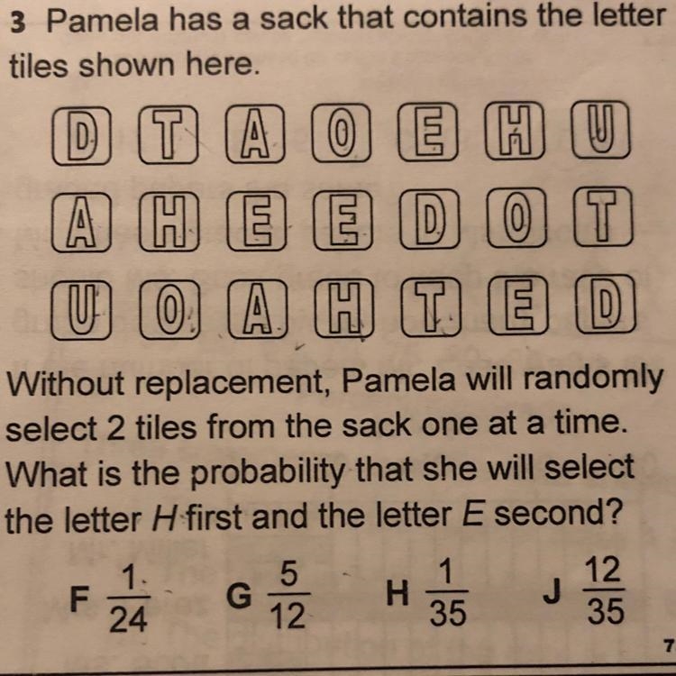 Without replacement, Pamela will randomly select 2 tiles from the sack one at a time-example-1