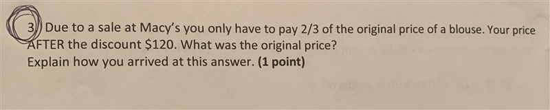 What was the original price? Explain how you arrived at this answer. ONLY ANSWER IF-example-1