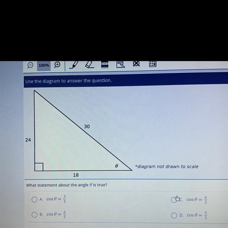 Which statement about angle 0 is true-example-1