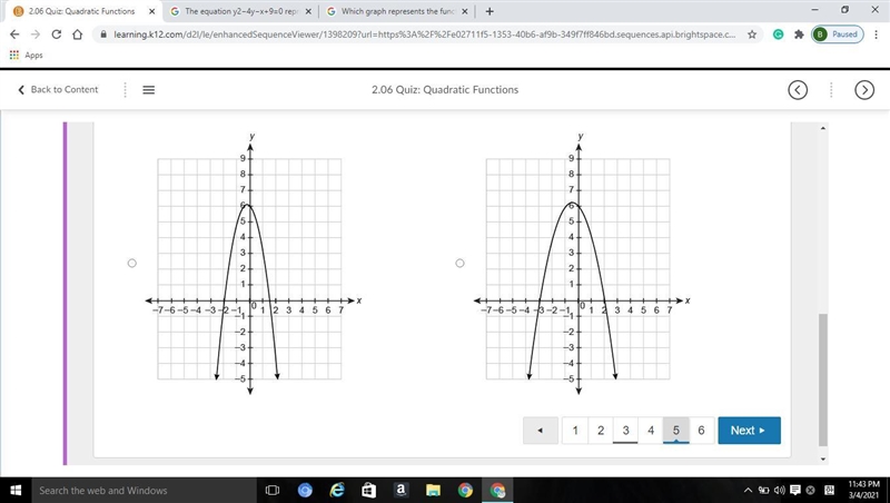 Which graph represents the function? f(x)=−x2+x+6-example-2