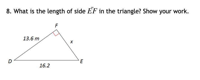 What is the length of side EF in the triangle? Please give a step by step explanation-example-1