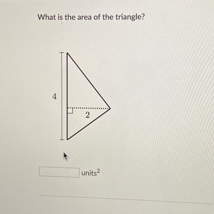 What is the area of the triangle? umi bosi 4 par 2 con units-example-1