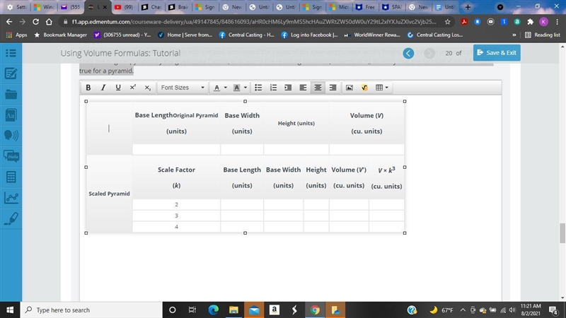 Create the smallest pyramid possible with the tool, and record the values of the base-example-1