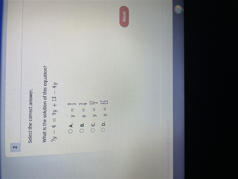 What is the solution of this equation 7y-4=9y+13-4y-example-1