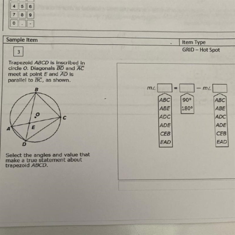 HELP QUICK & NOW PLS Trapezoid ABCD is inscribed in circle O. Diagonals BD and-example-1