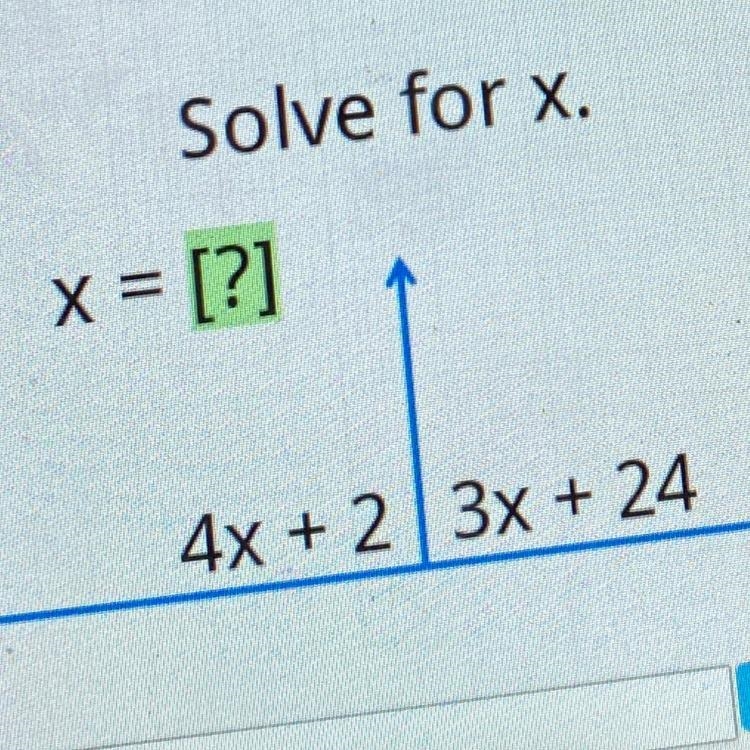 4x + 2 3x+24 solve for x-example-1