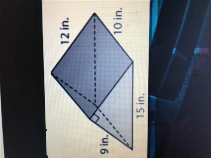 What is the total surface area of the triangle prism shown-example-1