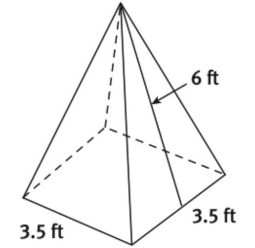 What is the lateral area of the pyramid-example-1