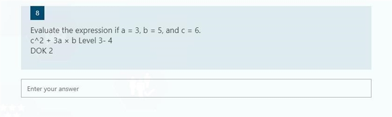 Evaluate the expression if a = 3, b = 5, and c = 6. c^2 + 3a × b-example-1