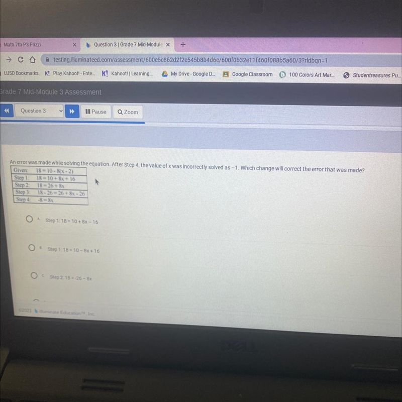 An error was made while solving the equation. After Step 4, the value of x was incorrectly-example-1