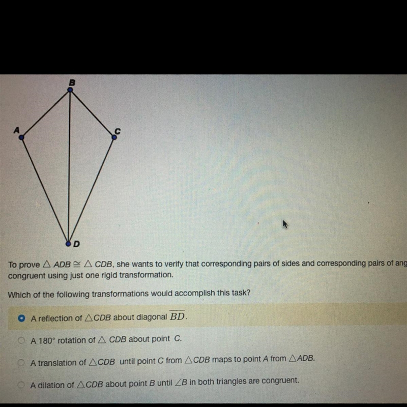 Lacy is given a kite with one diagonal....please click photo to see the question-example-1