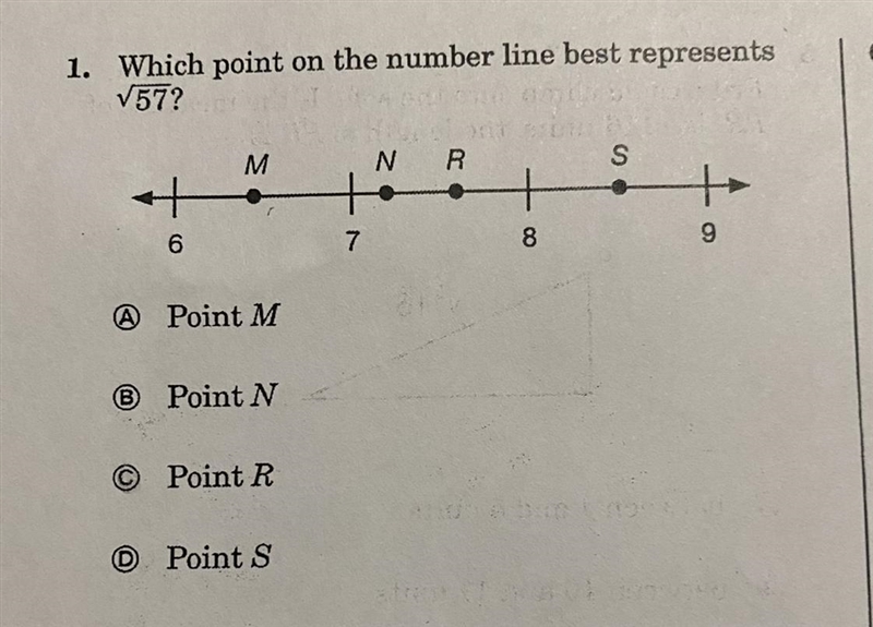 Which point on the number line best represents v57-example-1