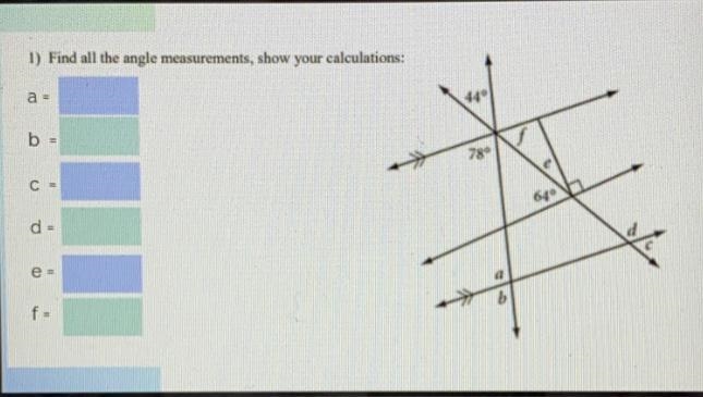 Need help finding angle A,B,C,D!!-example-1