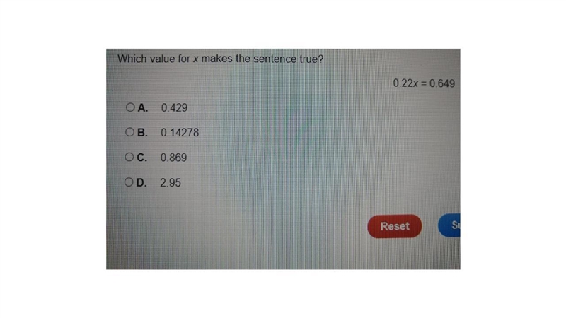 Which value for x makes the sentence true?-example-1