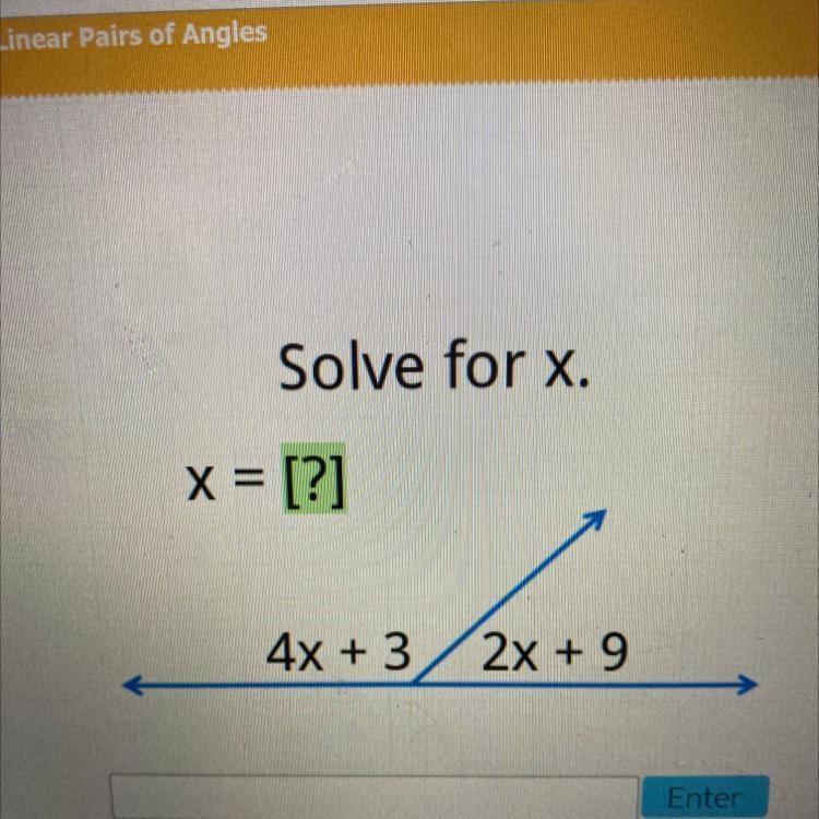 4x + 3 2x+9 solve for x-example-1