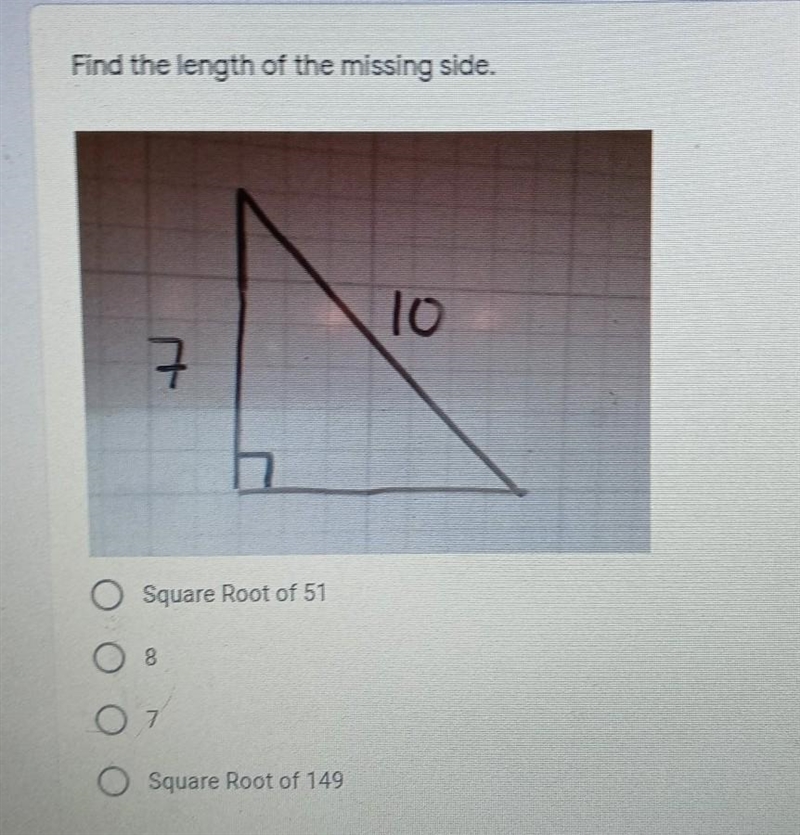 Find the length of the missing side​-example-1