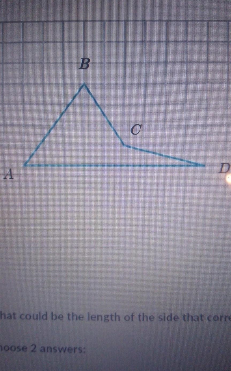 Scarlet made a scaled copy of the following quadrilateral. She used a scale factor-example-1