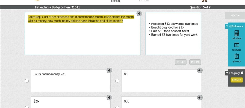 Laura kept a list of her expenses and income for one month. If she started the month-example-1