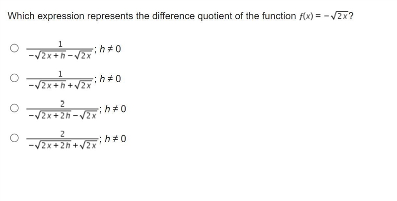 PLEASE HELP Which expression represents the difference quotient of the function f-example-1