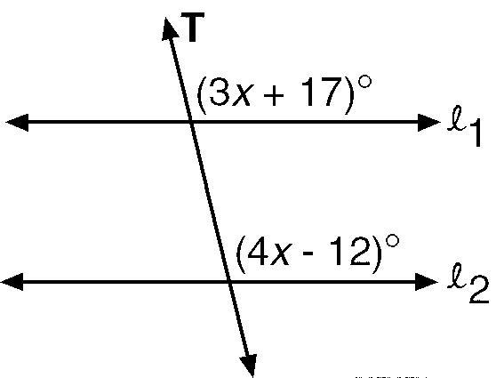 What is the value of x that makes l1||l2? A. 15 B. 25 C. 18 D. 29-example-1