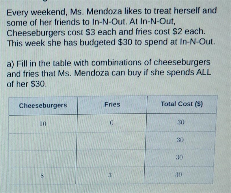 What are two combinations that equal EXACTLY $30? ​-example-1