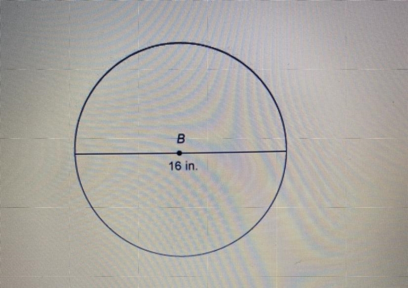 What is the exact circumference of the circle? O 87 in. o 16 in. O 327 in. O 487 in-example-1