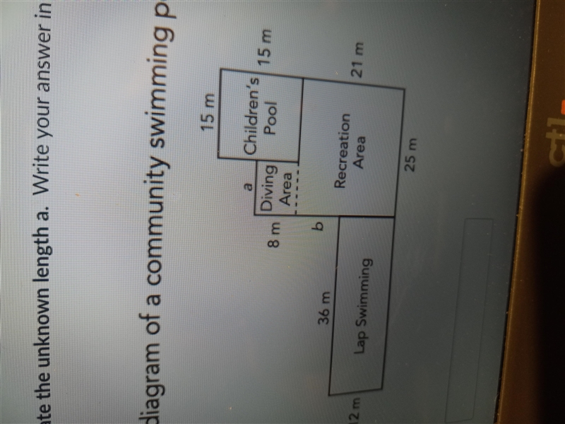 A diagram of a community swimming pool is shown find the length of a-example-1