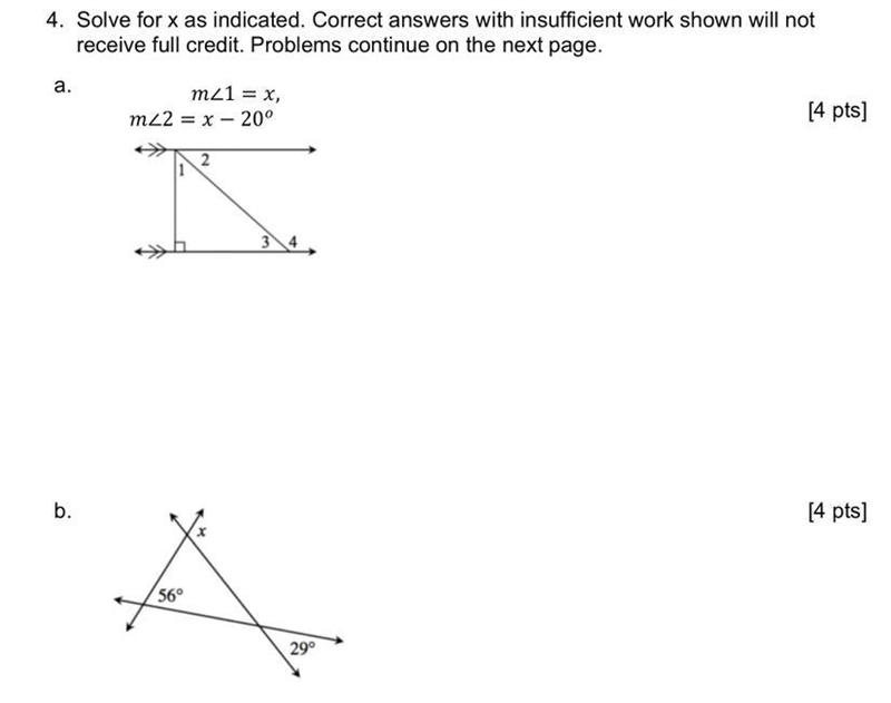 Solve for x in the problems below-example-1