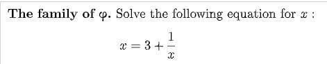 Solve the following equation for X: 3+1/x-example-1