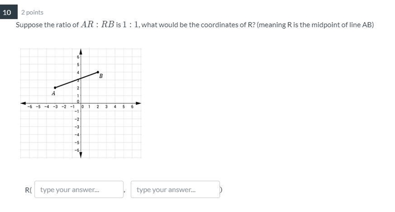 Given A, B, and C are collinear. The ratio of AB to AC is 3:4. Find the y coordinate-example-1