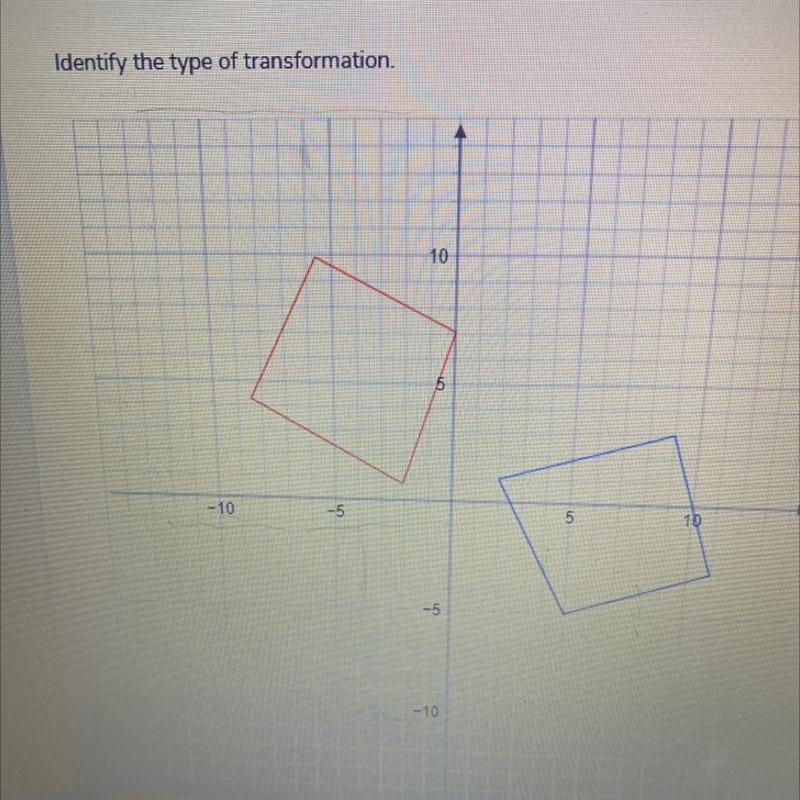 ANSWER ASAP DONT SEND A FILE. IS THIS SHAPE A ROTATION, REFLECTION,TRANSLATION, DILATION-example-1