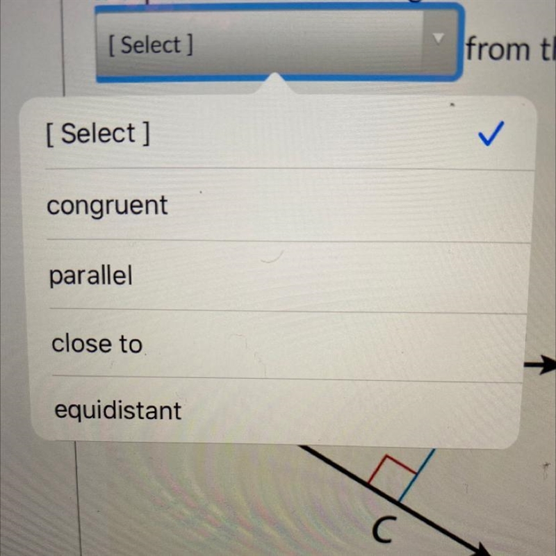 Choose the best answer to complete the sentence. If a point lies on the angle bisector-example-1