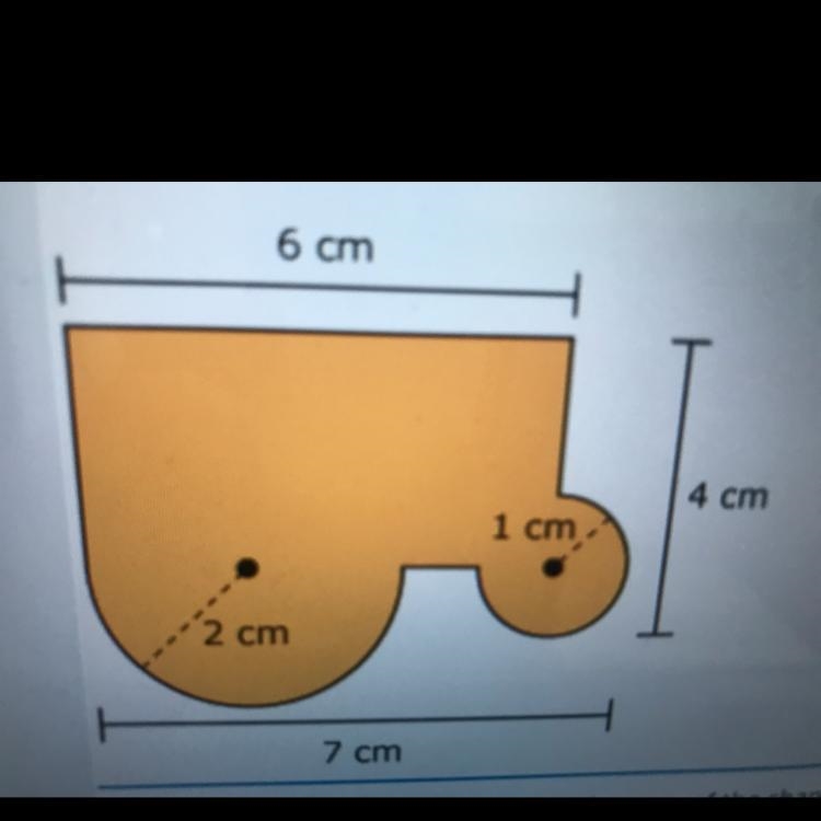 A composite shape is shown To the nearest hundredth, what is the area of the shape-example-1