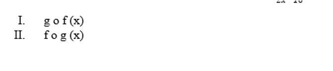 Function Composition: Let the function f(x)= 3x + 2 and g(x) = (x+3)/(2x-10) , determine-example-1