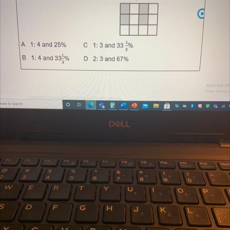 What is the ratio and percent of the rectangle below is shaded-example-1