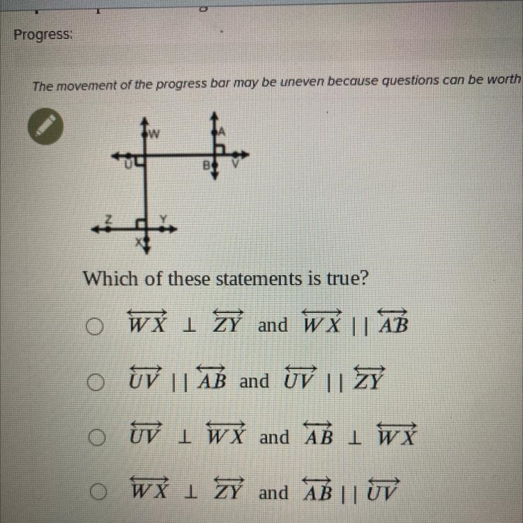 I need help to fine the statement that is true-example-1