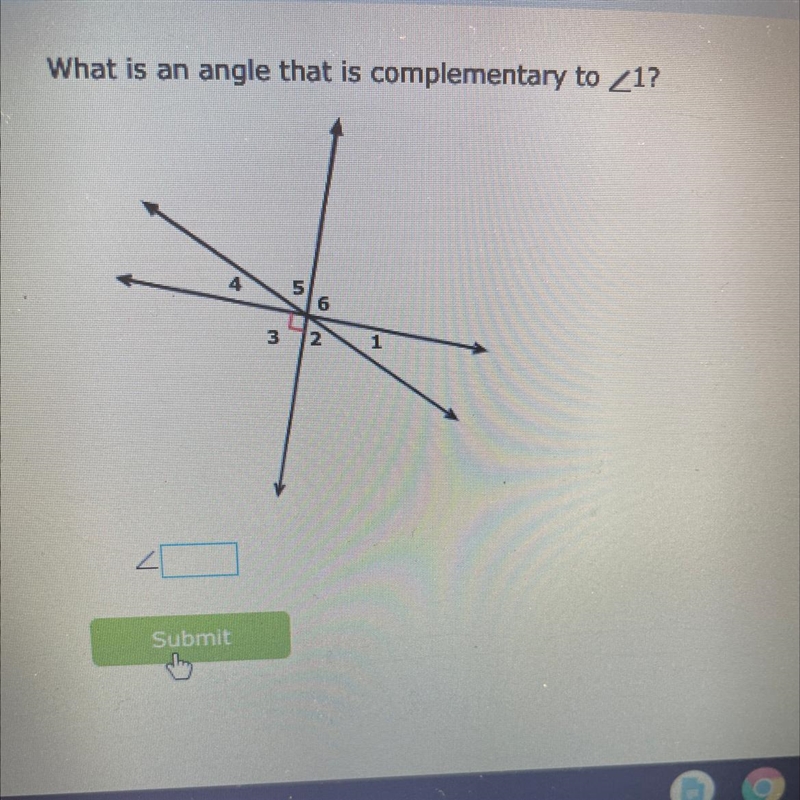 What is an angle that is complementary to _1?-example-1