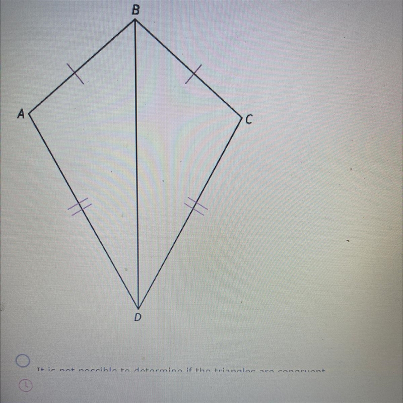 Look at the figure. How can you prove the triangles are congruent?-example-1