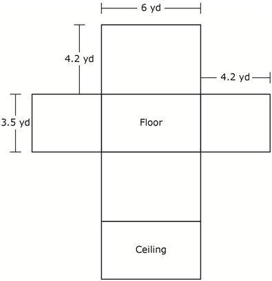 . The net below shows the dimensions of Michelle’s living room. She is going to put-example-1