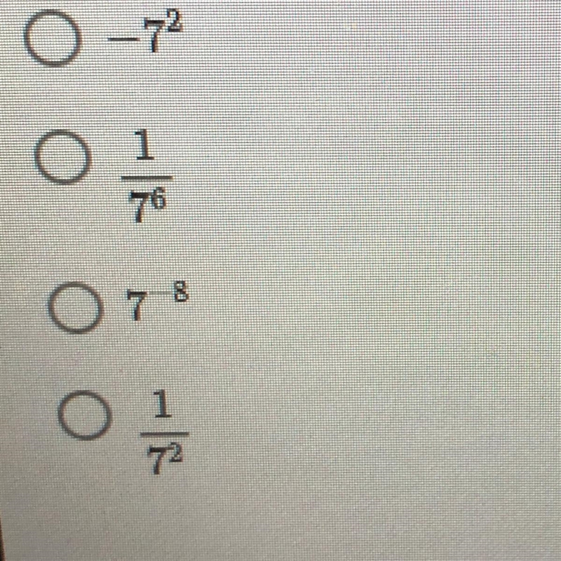 25. Which of the following is equivalent to: 7 2 x 7-4-example-1