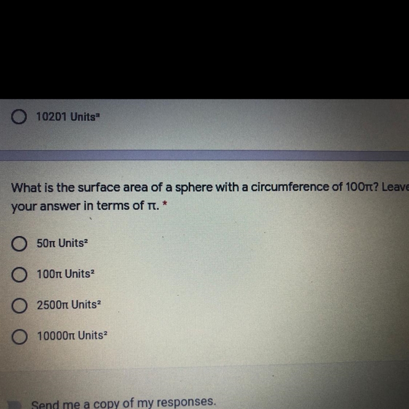 What is the surface area of a sphere with a circumference of 100T? Leave your answer-example-1